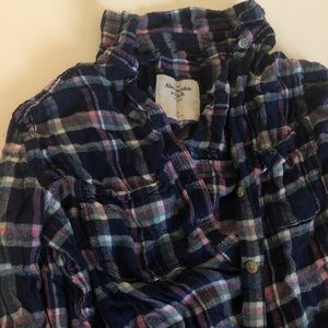 Soft fabric blue and purple tone checkered flannel